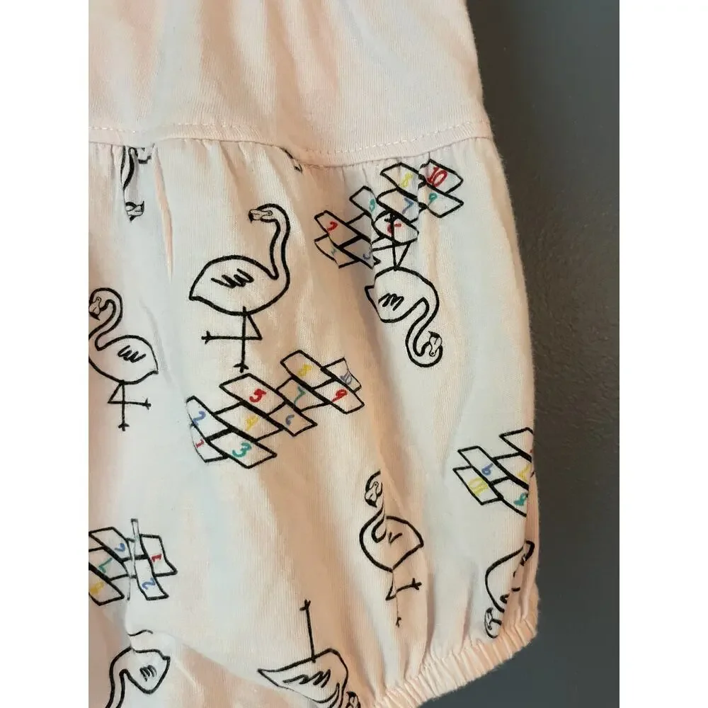 Hanna Andersson Hopscotch Flamingo Bubble Romper‎